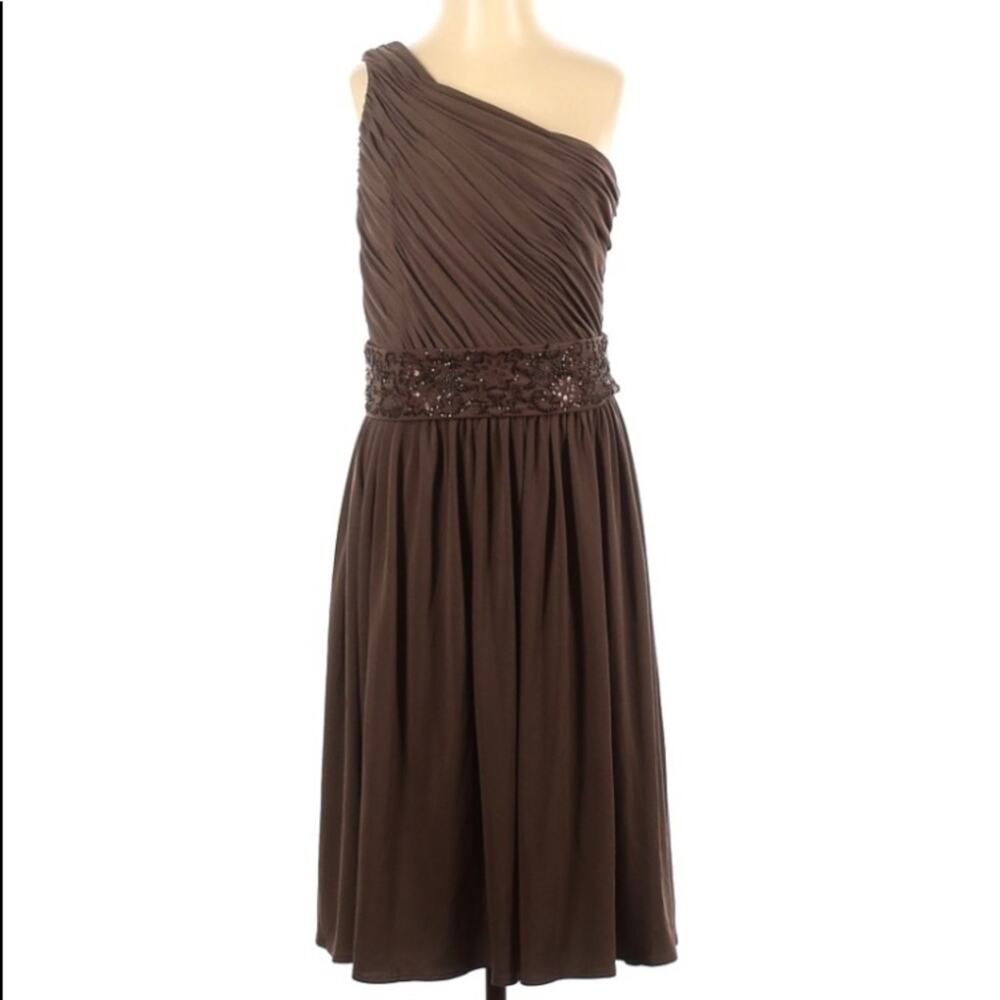Talbots Brown One Shoulder Cocktail dress